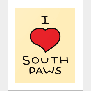 I Love South Paws - Leftorium Posters and Art